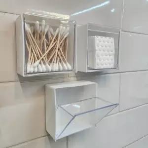 벽걸이 거치대 욕실 화장대 면봉 화장솜 립스틱 헤어끈 다용도 수납함 소품 정리함 J7