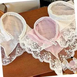 여자 데이트 룩 헤어 소품 레이스 두건 머리 띠 헤어