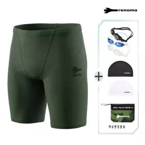 남성 매트 4부 실내 수영복 +수경 +수모 세트 MS2G804