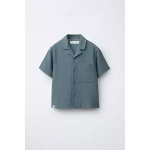 국내배송 ZARA 자라 주니어 키즈 러스틱 볼링 셔츠 블루 그린 3183400445 1801398