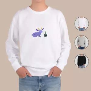 ATOGATO 사슴 고대 문명 특이한 맞춤 맨투맨 lHk4+6dAB