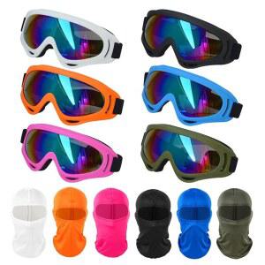 쿠치시티 6 세트 / 12PCS 발라클라바 마스크 모터사이클 스키 고글 더트 바이크 ATV 모토크로스 라이딩 하이킹 UV 보호 넥 게이터 남성 및