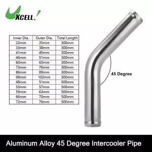 UXCELL 45도 인터쿨러 파이프 63mm 70mm 76mm OD 300mm 500mm 긴 알루미늄 합금 튜브 인터쿨러 파이프 흡입