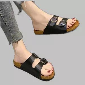 두버클 레더 남녀공용 슬리퍼 여름 데일리슈즈 커플룩