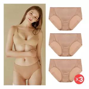 MR 스킨 누디 미디 여성팬티 3팬티 노라인 누드 햄팬티 여자 181935