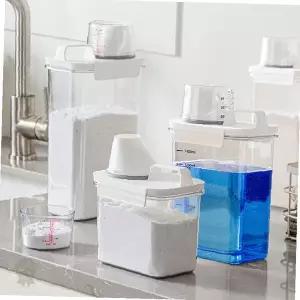 세탁 세제 보관 용기 계량컵 세탁기 세제통 액체 가루 세제 소분 용기 세탁용품