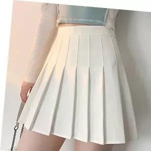 머메이드 무지 허리밴딩 플리츠 스커트 속바지 포함 캐주얼룩