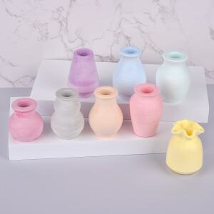 미니  꽃병 화병 실리콘 몰드 DIY 라운드 입 캔들 홀더 석고 수지 화분 공예 주조 몰드 홈 장식 만들기