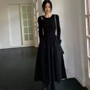 주에드 원피스 롱원피스 하객원피스 블랙원피스 여자원피스 결혼식하객룩 가을원피스 여성오피스룩