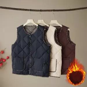 은창]인사이드 메이즈 패딩 조끼 여성 봄 가을 겨울 보온 사무실 실내 오버핏 베스트 상의 여자 단추