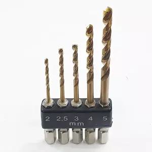 하이스강 티타늄코팅 스텐 서스 철판 기리 드릴비트 5P 샤시 창틀 철재