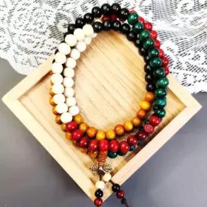 108염주 불교 나무 염주 오색목 금강저 8mm 염주 불교염주 나무염주 108염주