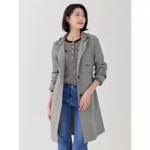 [하프클럽/](2컬러) 스판 후드탈착 롱 사파리형 바바리코트 LCCAP228