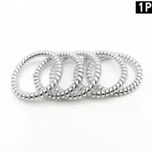 스프링머리끈 은색 여성 고무 줄 꽈배기 스피링