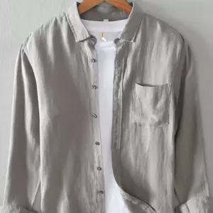 린넨 모시옷 남자 캐주얼남방 계량 긴팔 다사란 여름