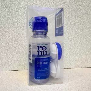 4개 발송 바슈롬 리뉴 후레쉬 60ml 휴대용 렌즈 케이스 셋트 렌즈세정액