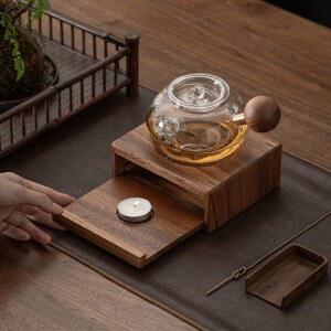 앤틱 우드 티워머 차워머 스타문 티라이트 티팟 황동 세트 둥근숟가락향기 실버 개당