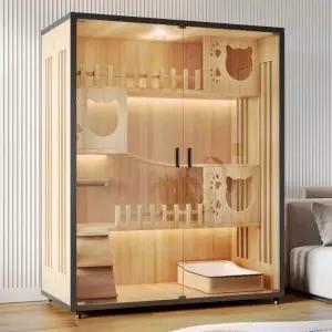 고양이 호텔장 대형 격리장 놀이터 입원장 월넛 철제 철장 쉼터 펜스 별장