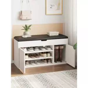 수납장 신발장 슬림 의자 현관 스툴 신발장의자 블랙