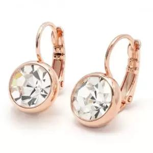 크리스탈 로즈골드 드롭귀걸이 8mm 화이트 오스트리아 스톤 드롭귀걸이