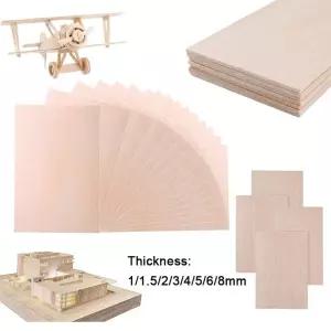 원목합판 나무 목재 합판 5-20개 발사나무 판재 100-300mm 길이 1mm15mm2mm3mm4mm5mm6mm8mm 두께 공예 프로