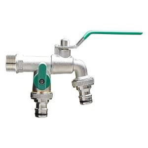 구리 야외용 이중출수 단출 욕실 세탁기 캠핑장 교체 황색 정원 물 수도꼭지 야외 4분 싱크대 연결 공급