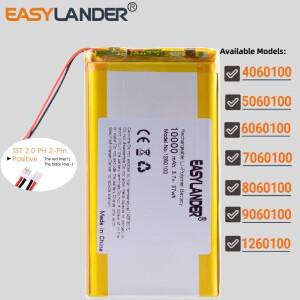 JST2.0mm 2Pin 6060100 3.7V 5000mAh 리튬 이온 폴리머 배터리 1260100
