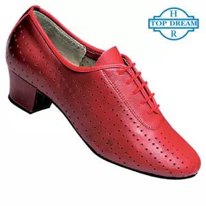 탑드림 여성 연습용 댄스화 1100 (빨강색가죽) 라틴 연습화 라인 사교 째즈 탱고 살사 왈츠 방송
