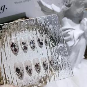 다이아 셀프네일아트 세트 24pcs 웨딩 젤 디자인 붙이는스티커 젤팁 재료 여름 플라워 손톱 젤네 는젤 연장