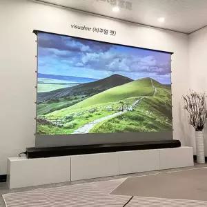 가정용 전동식 바닥 리프트 프로젝션 스크린 스마트 연동 음성 제어 리프팅 고화질 눈부심 방지 휴대용 이