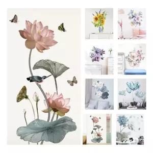 플라워 벽지 스티커 벽장식 인테리어 시트지 플라워 스티커 포인트 벽지 내방꾸미기 창문 벽시트지 인테리어