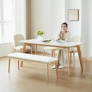 아우스 DC12 카페 디자인 인테리어 식탁 원목 벤치의자 다이닝 식탁 식당 디자인 2인용 3인 긴의자