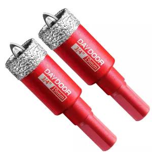 데이도어 3/4인치 다이아몬드 홀 톱 파일럿 드릴 비트 포함 19mm 타일 도자기 화강암 석재 유리병(3/8인치