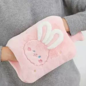 귀여운 캐릭터 포켓 보온 쿠션 물주머니 토끼 인형 유단포 극세사 찜질팩 겸용