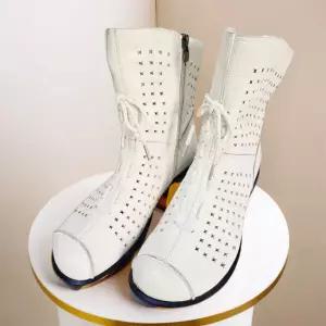 여름 앵글 부츠 여성 반 여름망사 부추 6331