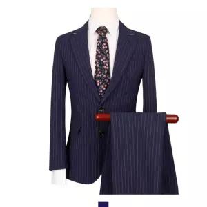 S모아 남자정장 네이비 스트라이프 여름 세미정장