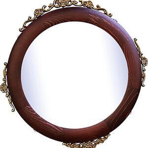 IG7152 월넛 원목 무궁화주석장식 38cm 인테리어소품 집들이 선물 벽거울 KW017068