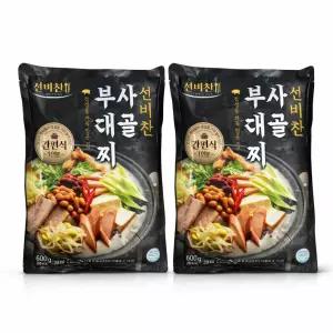 선비찬 사골부대찌개 600g, 4봉(돌돌이당면 + 라면사리 각1봉 증정)