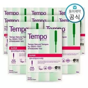 템포 유기농 순면 탐폰 슈퍼 144P 양 많은날 체내형 생리대 수영장 물놀이 ...