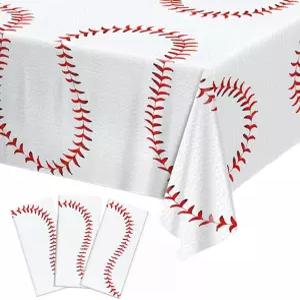 Oigco 3 PCS 야구 식탁보 - 파티 장식 소년 스포츠 생일 팀 경기 날 야외 피크닉 54 x 108 인치 일회용