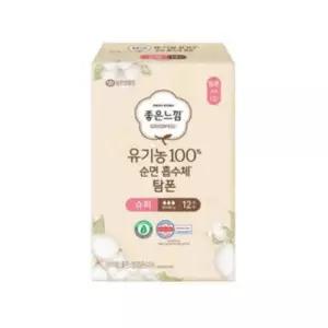 좋은느낌 유기농 순면 탐폰 생리대 체내형 슈퍼 12개