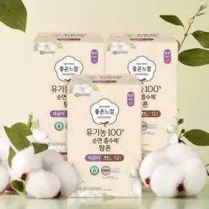 좋은느낌 탐폰 생리대 100% 순면 레귤러 12개 X 3EA