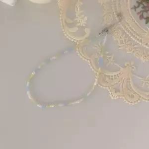 클리어 GGD 비즈 담수 진주 목걸이 초커 메탈 스틸 패션