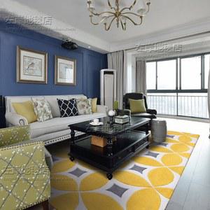 오렌지 옐로우 초대형카페트 멜로즈 직사각러그 특대형 침실 장모 극세사 카페트 화사한 거실