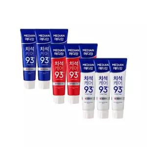 메디안 치석케어 치약 오리지널 120g, 3입+구취 120g, 3입+화이트 120g, 3입 각 1개 (총 9개)
