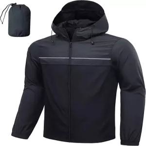 등산 골프 사이클링 여행을 위한 ZITY 남성 레인 재킷 방수 경량 바람막이 패커블 후드 레인코트