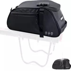 코드 잠금 장치가 있는 TGpao 방수 리어 바이크 랙 백 자전거용 리플렉티브 배터리 여행용 출퇴근용 8L
