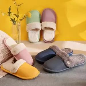 [라일리] Rly ) 겨울 버튼 eva 털슬리퍼 보온 실내화 여