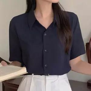 린넨남방 구김없는 여성 반팔 셔츠 직장인 출근룩 베이직핏