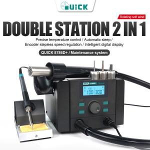 QUICK 8786D +  공기 총 무연 가열 납땜 스테이션 재 작업 CPU 마더 보드 용 노즐 휴대  수리 도구